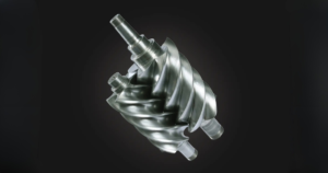 Rotary screw in working condition