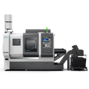 An industrial photograph showing the complete external structure and design of the MZ420 high-precision whirling machine.