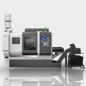 An industrial photograph showing the complete external structure and design of the MZ420 high-precision whirling machine.