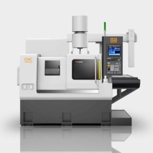 An industrial photograph showing the complete external structure and design of the MX500-N50 high-precision whirling machine.